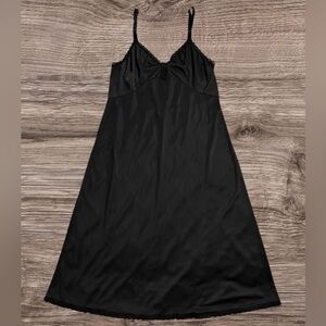 VINTAGE Shadowline Black Silky Slip Dress